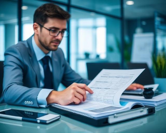 Professional reviewing compliance documentation