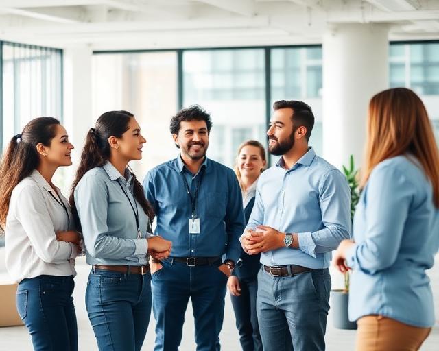 Employee-owned company team in an open discussion