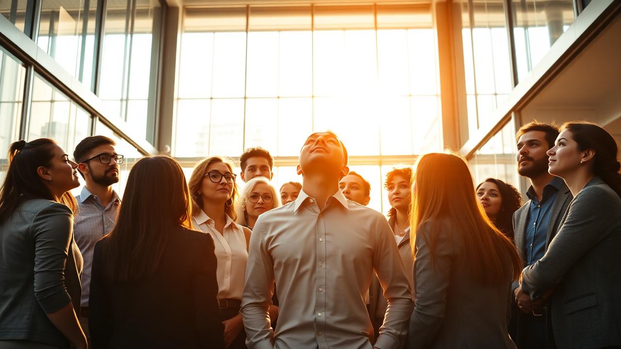 Team celebrating employee ownership transition in a modern UK office
