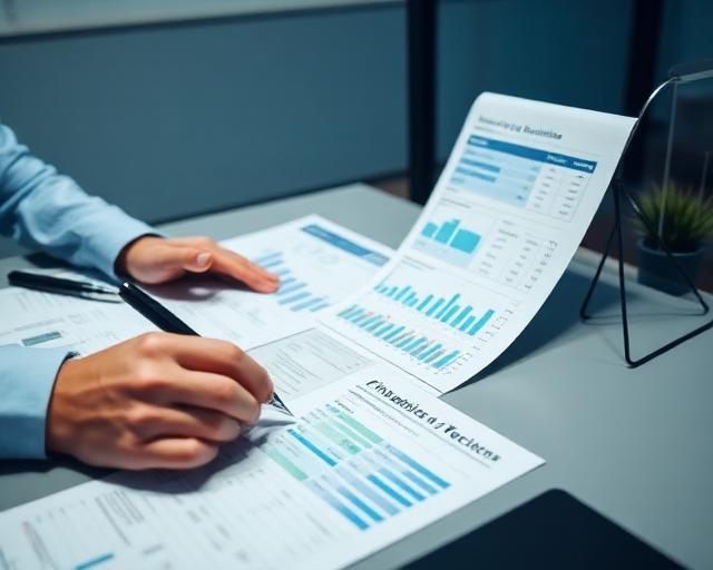 Financial analysis and valuation review on a desk