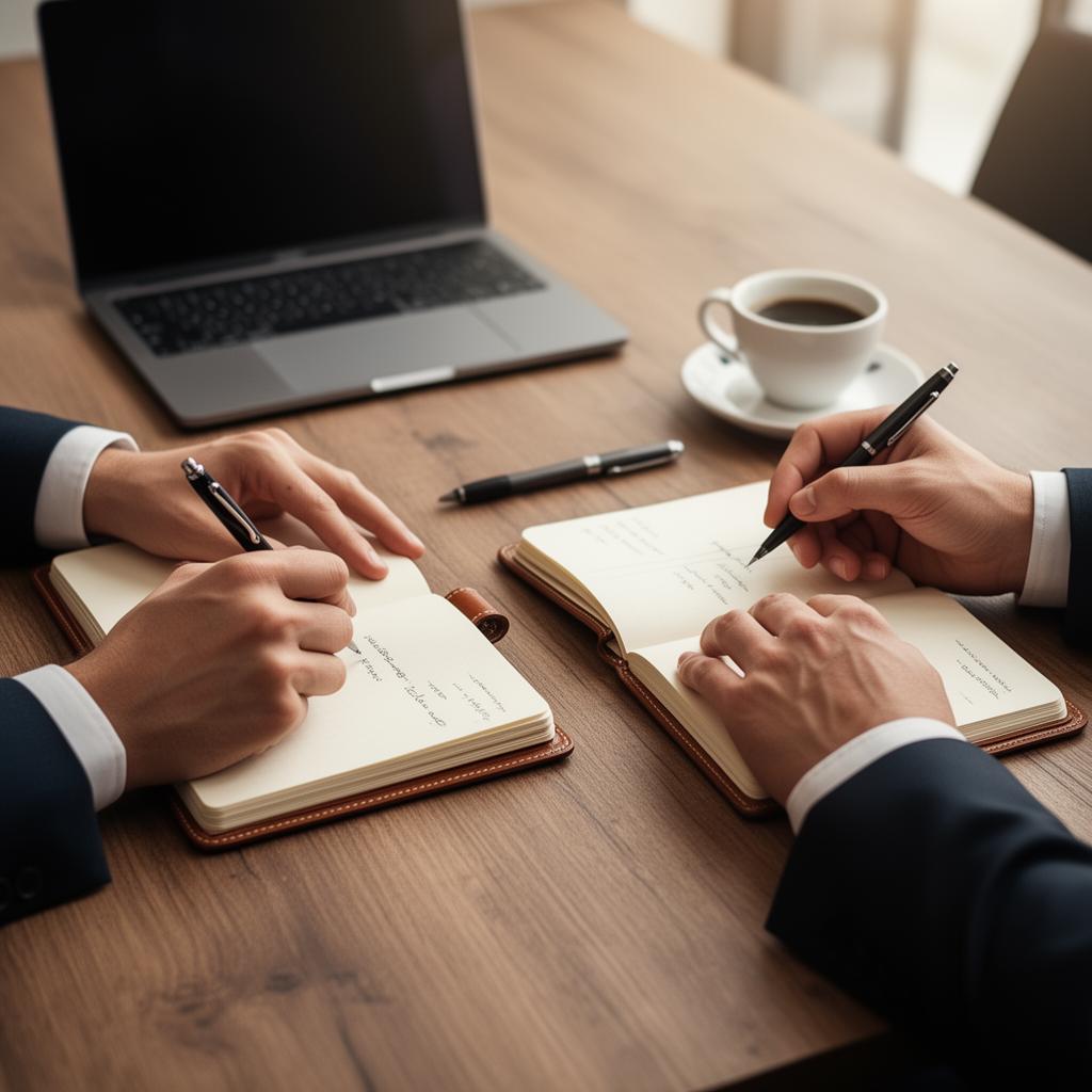 Adviser sharing practical EOT guidance with a business owner across a desk
