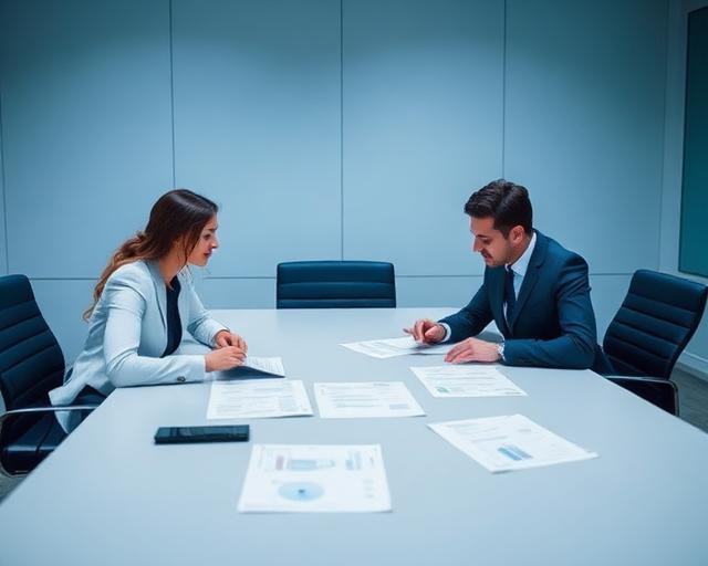 Professionals discussing funding and deal structure