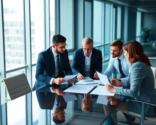 Professionals reviewing a business valuation