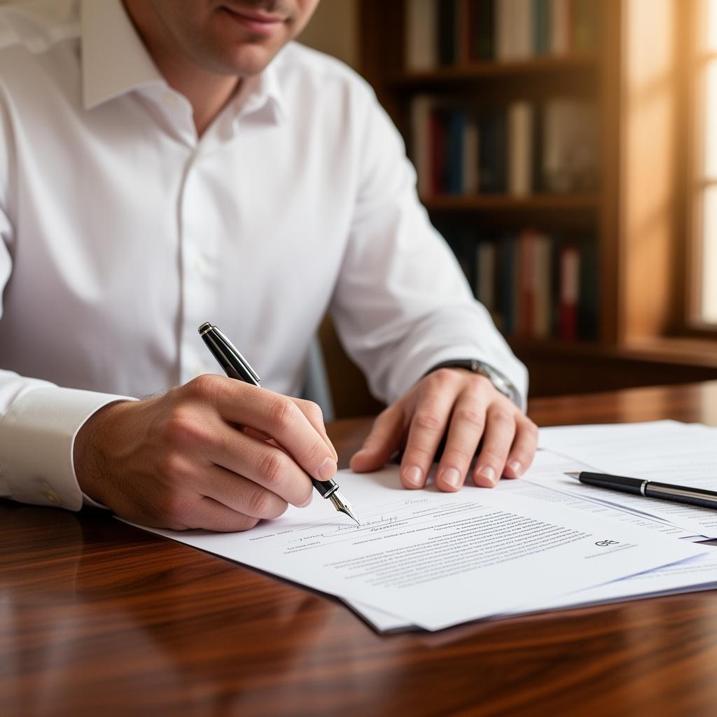 Financial adviser reviewing payment terms and funding structures